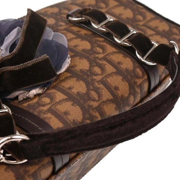 Christian Dior Brown PVC Trotter Romantic Handbag - Picture 3 of 10